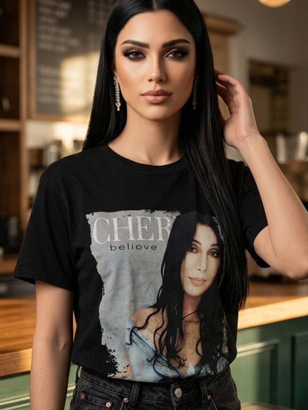 📣 Vintage 1999 Cher 🤩 Believe 🎤 Black 🖤 Concert Tour Tshirt 👕 XL Unisex 🤟